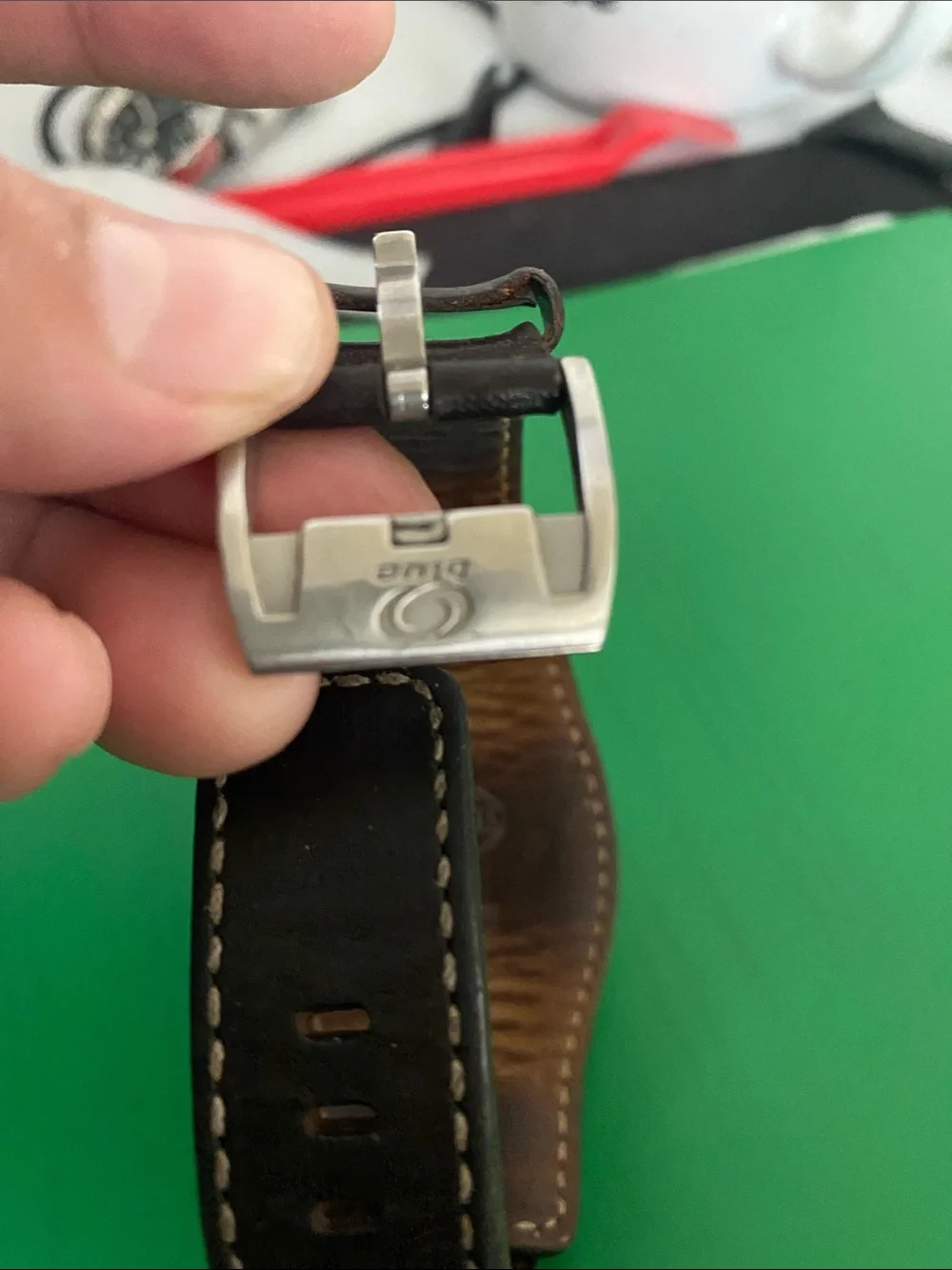 Fossil Blue Dial Watch with Brown Leather Strap